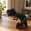 Generic Figura T-Rex stampata in 3D, decorazione da scrivania con dinosauro sfumato | T-Rex con stampa 3D sfumata rossa e nera con un robusto design monopezzo, ideale per scrivanie, scaffali e spazi espositivi.