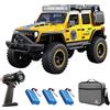 Teeggi 1/20 RC Crawler veicolo da arrampicata radiocomandato modello 4WD Off-Road All Terrain, motore senza spazzole, SG206MAX 3 batterie (giallo)