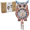 Lilcubics Orologio puzzle con gufo 3D, kit modello in legno per adulti, orologio da parete con numeri romani con movimento silenzioso, decorazione creativa per la casa e regalo per gli appassionati di fai da te