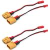 VUNIVERSUM Set di 4 adattatori premium XT60 maschio femmina a JST BEC maschio femmina ad alta corrente cavo adattatore 15 cm 20 AWG per batteria Lipo di Mr.Stecker Modellbau