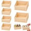 OPIURVY 6pcs mini cassette in legno per case delle bambole, cassette da latte in miniatura in legno, piccoli cestini per casa delle bambole come accessori decorativi, 3.8 * 2.6 * 1.45 cm