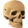 CARTONIC Teschio Puzzle 3D in Cartone - Modellino da Costruire | 72 Pezzi, 17 × 12 × 10 cm - Kit Scultura Fai da Te da Dipingere, Materiali Riciclati, Ragazzi e Adulti, Idea Regalo