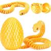 Joycabin Giocattolo di serpente stampato 3D, Pasqua 3D, uovo di serpente stampato 3D, uova di serpente, uova di serpente, animali stampati 3D, per bambini, regali di scrivania (Oro)