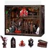 KingStora DIY Dark Family Wide Book Nook, reggilibri modello castello gotico, montaggio 3D a tema horror, ornamento da scrivania, adatto per adulti