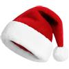 KONVINIT Cappello Natale bambini pompon cucito a mano spesso pile morbido rosso verde blu per bambina bambino inverno