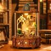 Jianyana 3D-miniature, Kit Book Nook DIY per Adulti con Luci LED da Montare Booknook Puzzle in Legno 3D, Set Creativo per la Decorazione della Libreria, Regali per Familiari e Amici
