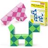 ECHOCUBE Cubo Serpente Magico, 2 Confezioni da 24 Parti Serpente Righello Twist Puzzle Serpenti Magici Regali per Feste, Giocattoli di Fidget Snake Creativi Serpente per Bambini/Adulti (Verde e rosa)
