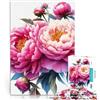 AITEXI Puzzle da 1000 pezzi per adolescenti Fiori di peonia rosa Giocattoli Giochi Educativi Antistress Regalo di compleanno, regali, arte murale 52x38cm