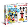 Clementoni - 20157 - Puzzle 104 pezzi + 3D Model - Mickey Mouse - Disney, puzzle bambini