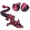 DUOCIYUAN Uovo di drago stampato 3D, giocattolo drago a sorpresa nell'uovo per adulti, bambini, regalo mobile drago, statuette per il giorno di Natale, decorazione da scrivania (nero)