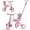 Bonnlo Triciclo Evolutivo 5 in 1 per Bambini 1-5 Anni, Triciclo Passeggino con Pedali, Maniglione e Ruote Rimovibili e Regolabili, Bici senza Pedali, Balance Bike (Rosa)