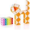 CUBIDI® Mini Serpenti Magici Puzzle - Gadget Regalo di Compleanno bambini, Regalini Festa Bambini - Serpente Giocattolo, Gioco Rompicapo Bambini e Adulti, Magic Snake - 36 Blocchi (Arancione)