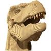 CARTONIC Dinosauro T-Rex Puzzle 3D in Cartone - Modellino da Costruire | 72 Pezzi, 21 × 16 × 9 cm - Kit Scultura Fai da Te da Dipingere, Materiali Riciclati, Ragazzi e Adulti, Idea Regalo