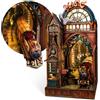 FUNPOLA Puzzle 3D LED Magic Station Book Nook Kit - Miniatura magica in legno con spazio di estensione infinito, inserto DIY per libreria e idea decorativa regalo (Stazione Magica)
