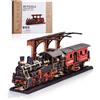 ROWOOD Puzzle 3D Treno A Vapore, Modellismo Da Costruire in Legno Per Adulti, Modellismo Vintage Fai Da Te, Regali Di Natale E Compleanno Per Uomini E Ragazzi