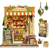 Cutefun Book Nook Kit - Case delle bambole DIY con Luci LED - Miniatura 3D Fai da Te per Decorazione e Collezione, Appassionati di Puzzle (The Greens' Grocery)