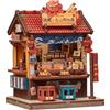 Fsolis Mini puzzle 3D in legno, Osaka Takoyaki, Book Nook Giappone | Regalo antistress per principianti, decorazione libreria, casa giapponese in miniatura, casa delle bambole