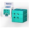 Moyu Mirror Cube V2, 3x3 Stickerless Cube 3x3x3 Magic Speed Cubo Original, Traditional 3D Puzzle Magic Cubo for Kids, Teenagers (Green)