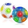 ROXENDA Magic Rainbow Ball con 12 Fori, Puzzle Ball Abilità Gioco - Brain Teaser & Fidget Ball per Bambini da 6 Anni - 2 Pack (Bianco & Blu)