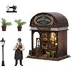 ETKVR Kit Book Nook, Puzzle 3D in Legno Fai-da-te Fermalibri Booknook | Miniatura Casa delle Bambole per Decorazione Libreria, , Artigianato Tradizionale Diorama Modellismo con LED Luci, 190 pezzi