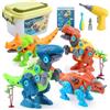 yusvwkj Dinosauro Giocattoli per ragazzi Take Apart Dinosauro godzilla giocattoli per bambini con trapano elettrico e scatola di immagazzinaggio Costruzione fai da te Giocattolo interattivo collezione hammond