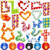 GOLDGE 24 Serpente Magico, Gadget Bambini Regalini Fine Festa Compleanno | 24 Blocchi Classic Giocattolo Twist Cubo Puzzle, Giocattolo Educativo Regalini compleanno bambini invitati/Natale