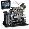 QLT QIAOLETONG Technik L4 - Kit di costruzione per motore diesel, mattoncini da costruzione, mini diesel, per adulti, compatibile con Lego, giocattolo STEM, regalo per appassionati di auto e ragazzi dai 14 anni in