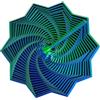 Generic Stampa 3D Espansa Sensoriale Fidget Star Modello, Illusione Visiva Vorticosa Ornamenti a Spirale (Verde Scuro)