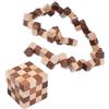 LOGOPLAY Dadi di serpente 4 x 4 misure S - 6 x 6 x 6 cm - Snake Cube - Puzzle 3D - gioco di battaglia - gioco di logica in legno pregiato