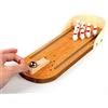TrAdE Shop Traesio Mini Bowling Gioco da Tavolo in Legno con 10 Birilli E Palla in Metallo