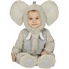 FIESTAS GUIRCA | Costume da Elefante per Bambino Unisex (12-18 mesi/80 cm) - Tutina con Cappuccio e Copripiedi - Travestimenti Animali per Carnevale, Feste in Maschera, Compleanni, Halloween - Grigio