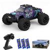 Teeggi Auto radiocomandata 1/14 per adulti, 100 km/h, motore senza spazzole RC ad alta velocità Offroad Drift 4WD Off Road Race Buggy, 3 batterie (viola)