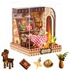 TOPBSFARNY Kit fai da te per angolo libro, 3D in miniatura in legno, casa delle bambole con illuminazione a LED, decorazione per libri per adulti (Yumon Sweets)