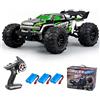 Teeggi Automobile telecomandata 50 km/h 1/16, 2,4 GHz Motore a spazzole di carbone RC ad alta velocità All-terrain Drift Auto da corsa, 4WD All-Terra, 3 batterie (Verde)