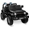 RBFGYIOP Macchina Elettrica per Bambini 12V con Telecomando Parentale, 2 Motori da 35W, Jeep Elettrica con Sospensioni, Luci LED, Musica, Cintura di Sicurezza e Velocità 5km/h, Ideale 3-6 Anni, Nero