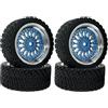 KINGCOO - Set di 4 pneumatici e ruote per auto radiocomandate, 65 mm, rivestimento in plastica, per Tamiya WR8 HPI HSP TT02 Tamiya WR8 HPI HSP TT02 (blu argento)