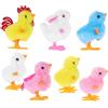 HOOTNEE Pulcino a Molla Saltellante 7 Pezzi in Peluche e Plastica | Giocattolo Realistico, per Ragazzo Ragazza, Festa di Pasqua e Regalini, Movimento Saltellante e Carica Manuale
