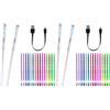 Vhffoso - Bacchette per batteria cambiacolore a luce LED, ricaricabili, 15 colori, con custodia, si illuminano al buio, in plastica, per adulti, personalizzate (2 pezzi/confezione) (Confezione da 2)