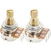 Musiclily Pro Metrica A25K+B25K Mini Potenziometro Split Shaft 9,5mm 1A1B | Ottone,18 Denti Grosso, Logaritmico Lineare Pots, per Pickup Attivi Chitarra Elettrica e Basso