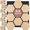tectake® Set da 8 Pannelli Fonoassorbenti legno, 76 x 62 cm, Pannelli Decorativi per Pareti, Effetto Legno, MDF e Feltro, Assorbimento Acustico, Design Esagonale, Montaggio Facile - Rovere