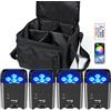 PUZILOZA 4PCS 108W RGBWA+UV faretti Par LED batteria ricaricabili con borsa, fari per illuminazione palco con DMX/APP/Telecomando Luce da discoteca per DJ KTV Party Bar Matrimonio Compleanno Nata