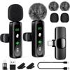 SACBRZZ Microfono Lavalier per iPhone Android Laptop, Mini Microfono Wireless, A Clip,Con Display a LED,Riduzione Del Rumore,Per La Registrazione Video Social, Tiktok, Youtube,Streaming, Podcast, Vlogging