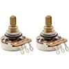 Musiclily Pro HD A250K+B250K Potenziometro Split Shaft 3/8 Pollici 1A1B | Ottone, Logaritmico Lineare Pots , per Chitarra Elettrica ST Tele Mustang Ibanez Basso