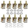 FLEOR 10 pezzi A500K Push-Push Bounce Interruttore Potenziometro Audio Conico Pot Breve fuST in rame diviso per chitarre elettriche