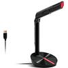 EMPIRE GAMING - Microfono USTREAM USB Ideale per Il Gaming e Live Streaming - Compatibile PC, Mac, con Console di gioco e Applicazioni: Twitch, Youtube, Discord… - Nero/Rosso