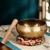 Generic 1 set di campane tibetane, autentica campana musicale regolabile a mano con cuscino e martello in legno, ideale per yoga, relax e guarigione del suono
