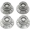 Musiclily Pro Mancino Metrica 18 Splines Manopole Bell Top Hat Knobs per Chitarra Elettrica Epiphone Les Paul SG Style, Argento (Set di 4)