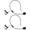 TICFOX Cuffie per microfono, 2 pezzi, flessibili da 3,5 mm, mini microfono con archetto cablato, per microfono vivavoce, per cantare, parlare, insegnanti, presentazioni, allenatori e altro ancora