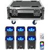 PUZILOZA 6PCS 108W faretti LED par batteria con flightcase ricaricabile, RGBWA+UV 16,77 milioni colori uplight con APP/DMX/telecomando luce da palco per DJ Party Disco Matrimoni