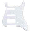Musiclily Pro 11 Fori Round Corner HSS Strat Battipenna Chitarra Pickguard per USA/Mexican Stratocaster con 4 Vite per Montaggio Humbucking Open Pickup, 4 strati White Pearl